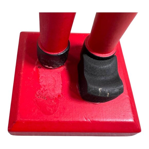 Vintage Wooden Red Nutcracker Soldier Figurine Hand-Painted Christmas Beard READ - Picture 5 of 10